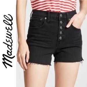 Madewell High Rise Denim Boyshorts in Faded Black: Button-Through Edition 27